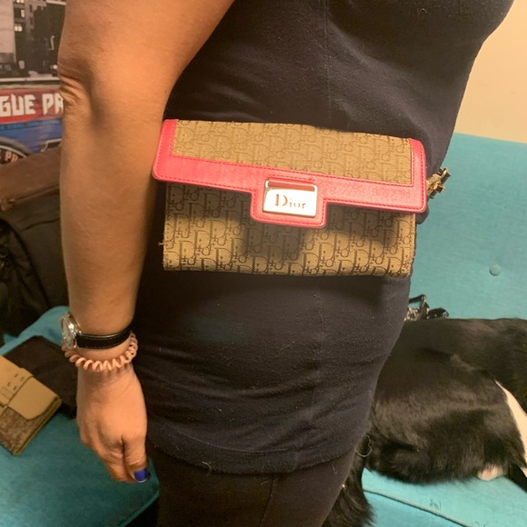 DIOR Trotter Logo Print Canvas Brown w Gold Accent Dior vintage wallet serial # - Picture 11 of 11